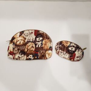 Trina Dog Print Makeup Bag & Coin Purse